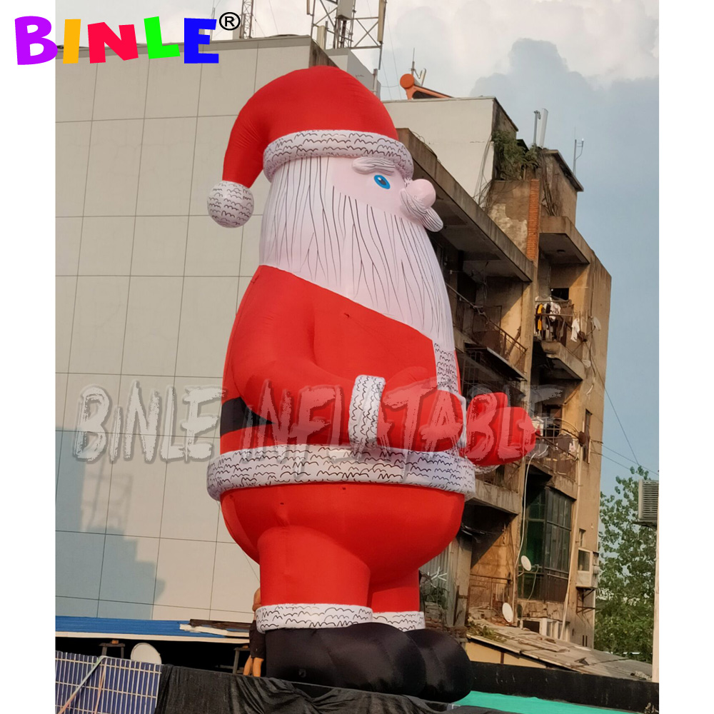 giant Inflatable santa claus balloon with grey beard for interactive advertising Decoration outdoor events