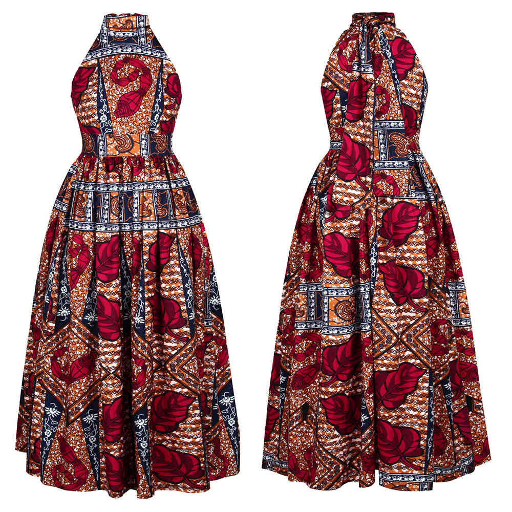 MD Plus Size Sleeveless Dress New African Clothes Ankara Dashiki Print Dress Fashion Party Dresses for Women Robe Africaine 210408