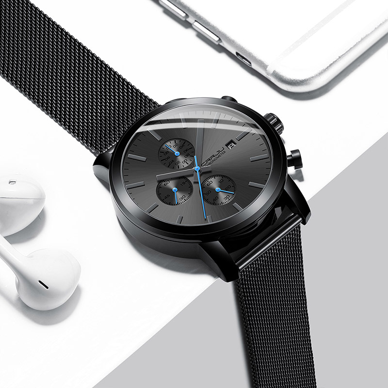 Mens Watch CRRJU Luxury Business Men Stainless Steel WristWatch Mens Military waterproof Date Quartz watches relogio masculinog, Grey blue
Mens Watch CRRJU Luxury Business Men Stainless Steel WristWatch Mens Military waterproof Date Quartz watches relogio masculinog, Grey blue