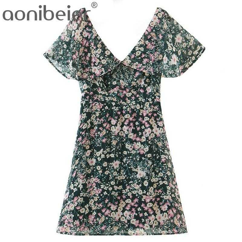 Prairie Chic Flowers Print Mini Dress Summer Short Sleeve V-Neck Button Front Women Sweet High Waist with Lining 210604, 01
Prairie Chic Flowers Print Mini Dress Summer Short Sleeve V-Neck Button Front Women Sweet High Waist with Lining 210604, 01