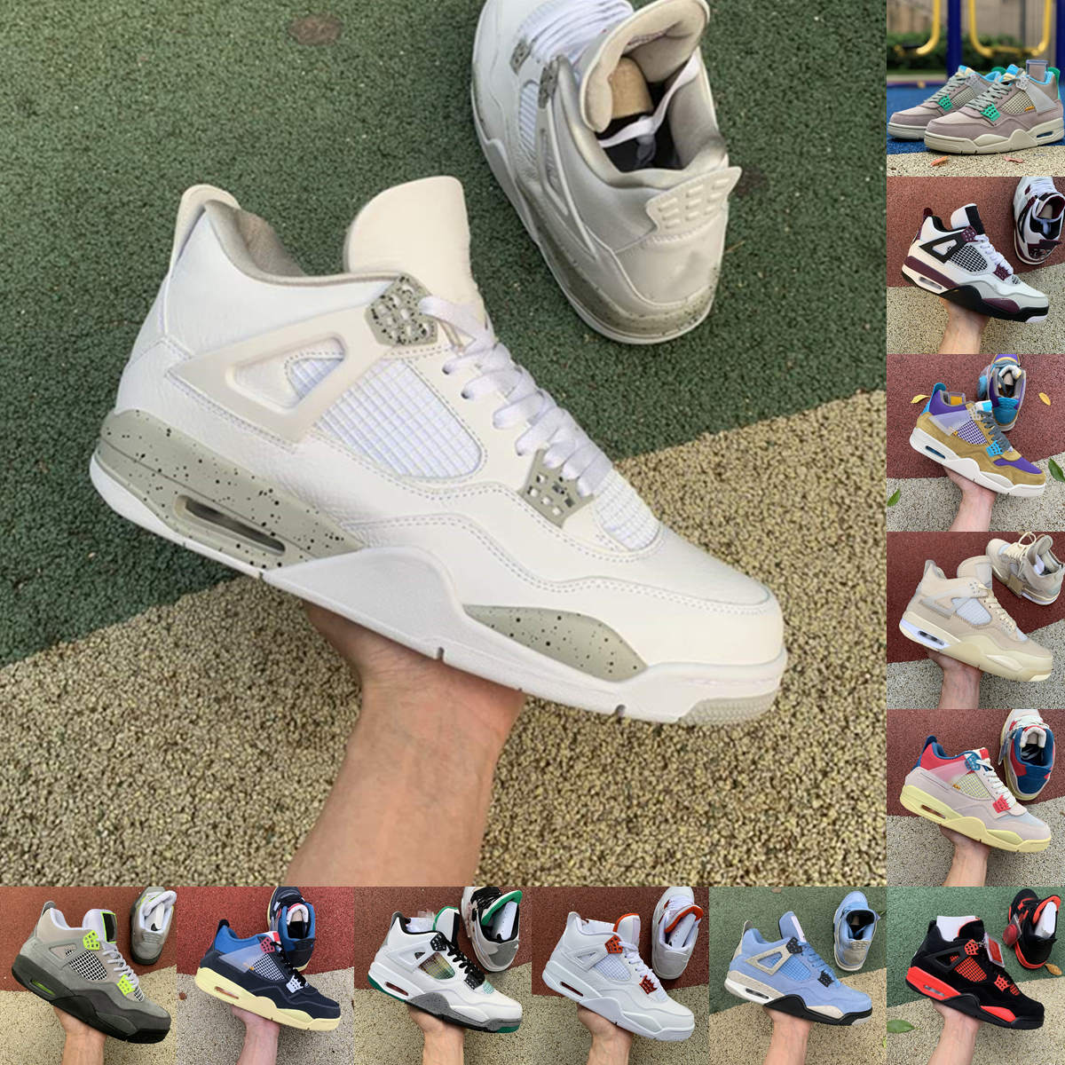 Taupe Haze 4 men women basketball shoes 4s Red Thunder University Blue White Cement Union Guava Ice JORDÃN designer Black Cat Metallic Purpl
Taupe Haze 4 men women basketball shoes 4s Red Thunder University Blue White Cement Union Guava Ice JORDÃN designer Black Cat Metallic Purpl