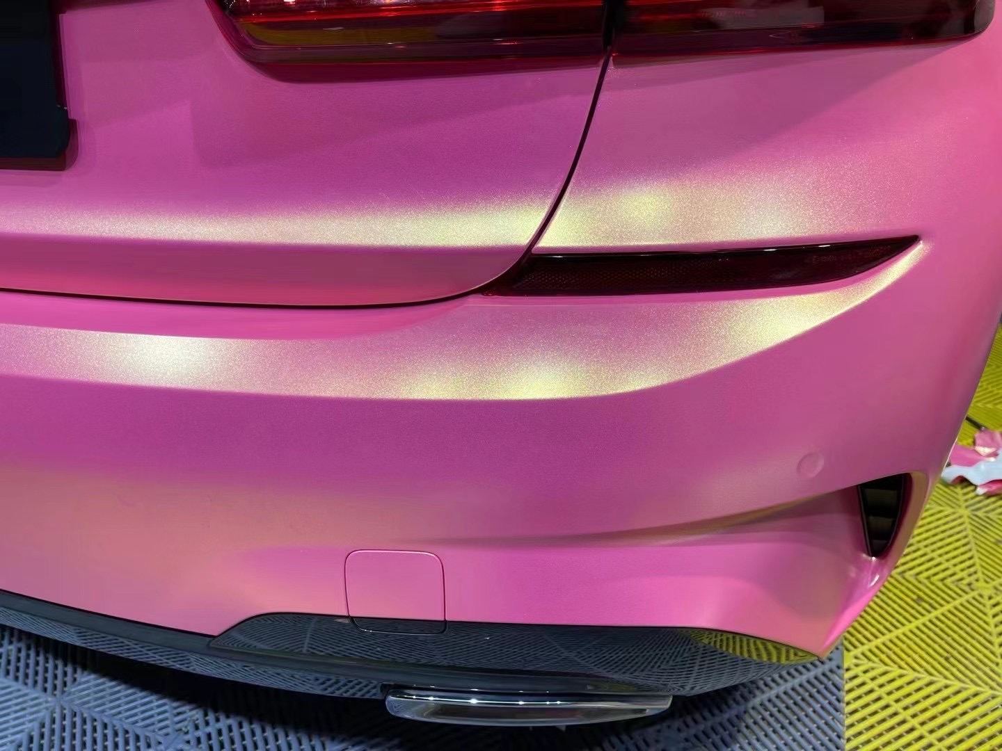 diamond Pink gold matte metallic color flow Vinyl Car Wrap Film air bubble Free For Vehicle Graphics Covers foil coating size 1.52x18m Roll low tack g