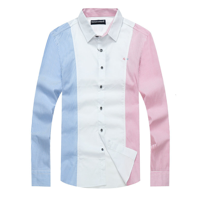 Shirts Men Long Mouw Brand Design Catoon Harmont Blue Striped Shirt Blouse Masculina Gay Men's Tops, White
Shirts Men Long Mouw Brand Design Catoon Harmont Blue Striped Shirt Blouse Masculina Gay Men's Tops, White