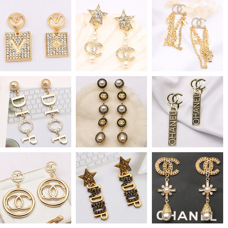 18K Gold Plated Designer Earrings Stud Designers Brand Letters Fashion Women Temperament Crystal Pearl Earring Wedding Party Jewerlry ER0361-380, Golden;silver
18K Gold Plated Designer Earrings Stud Designers Brand Letters Fashion Women Temperament Crystal Pearl Earring Wedding Party Jewerlry ER0361-380, Golden;silver