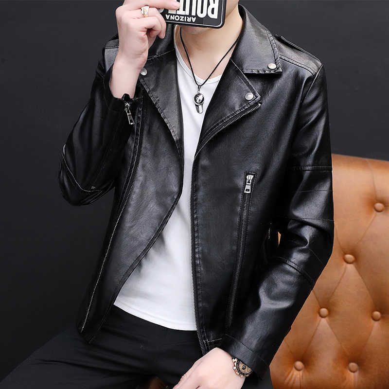 Autumn Men's Leather Jackets Fashion Mens Motorcycle Jacket Casual PU Jacket Bomber Coat Mens Overcoat Chaquetas de los hombres 211119