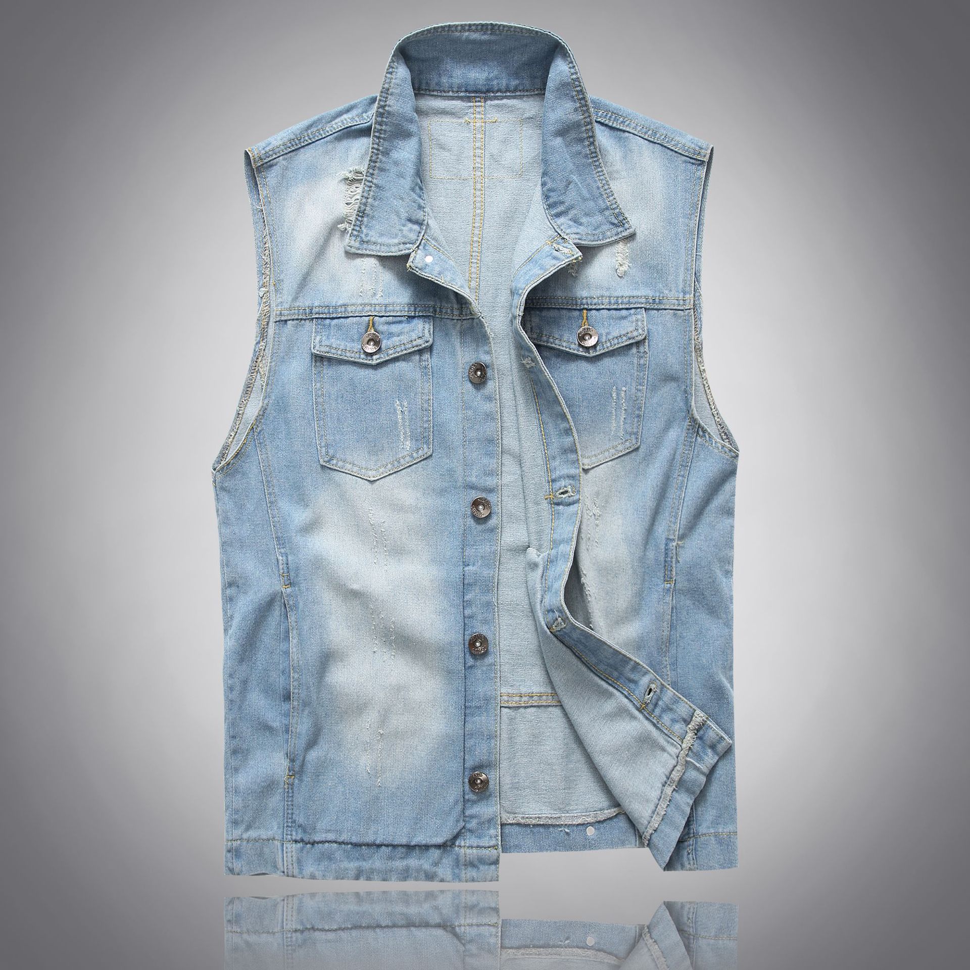 Men's Jackets Slim Denim Vest Sleeveless Street Wear Casual Jean jacket Man Casaual Vest For Men, Black 0721
Men's Jackets Slim Denim Vest Sleeveless Street Wear Casual Jean jacket Man Casaual Vest For Men, Black 0721