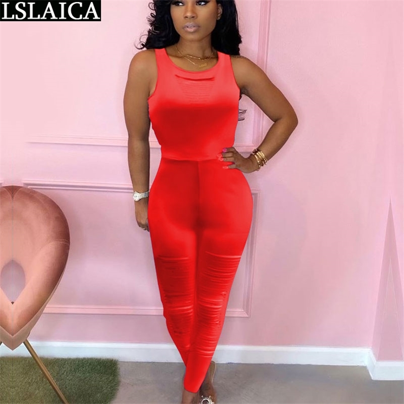 Elegant bodysuit women solid color backless bandage sexy jumpsuit loose casual fashion office party hollow out 210515