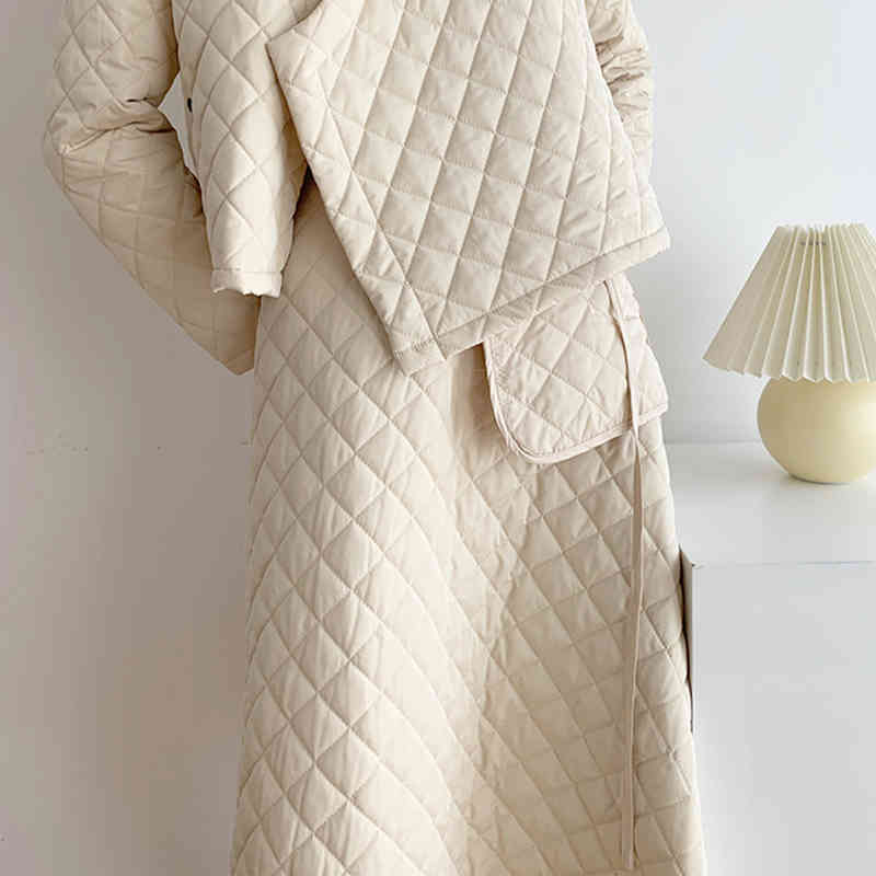 Casual Patchwork Pliad Skirt For Women High Waist Pocket Black Cotton Skirts Female Winter Fashion 210521