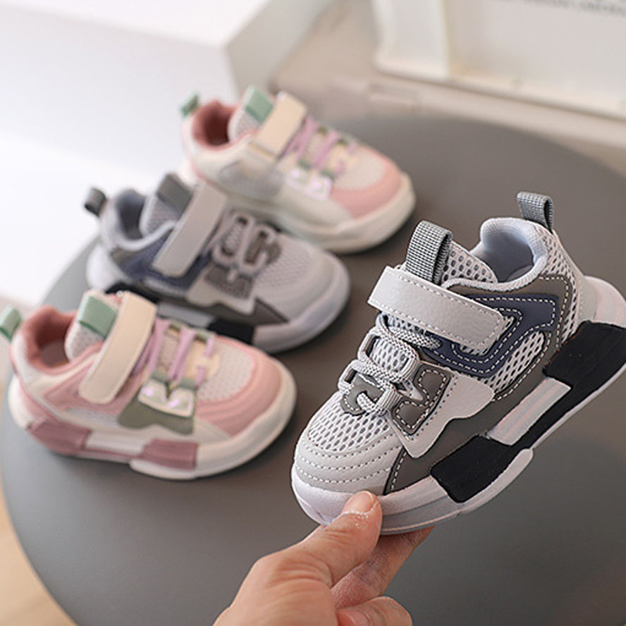 Boys Girls Sneakers Child Running Shoes Damping Outsole Slip Patchwork Breathable Kids 2022 New Design Children Sports Shoes