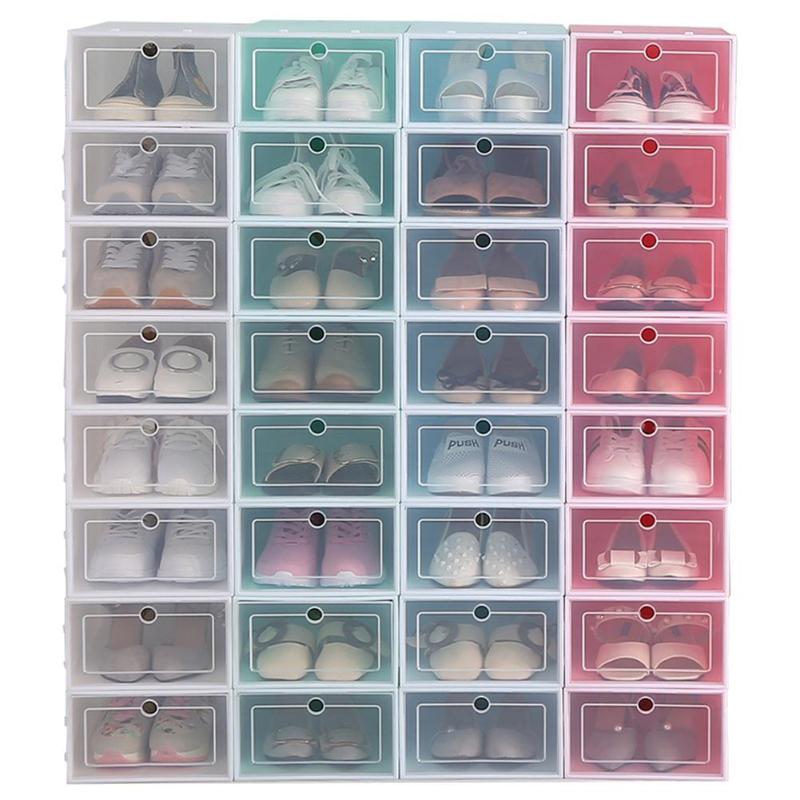 Home Storage Supplies 6 Multi-function Flip Box Color Transparent Plastic Shoe Unisex Clothing & Wardrobe