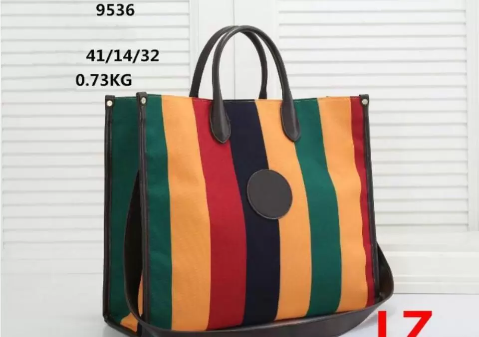 Stripe color matching tote bags fashion classic women wallet canvas handbag pattern woven shopping bag #41*14*32cm, Multicolor
Stripe color matching tote bags fashion classic women wallet canvas handbag pattern woven shopping bag #41*14*32cm, Multicolor