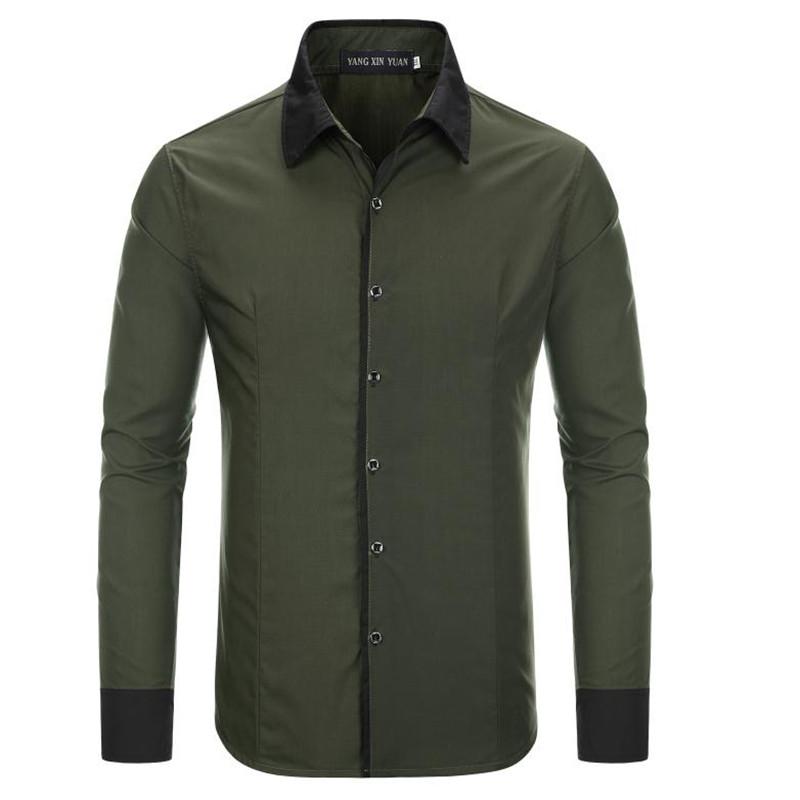 Men's Long-sleeved Shirts Spring And Summer Solid Color British Style Fashion Business Casual Shirt 8