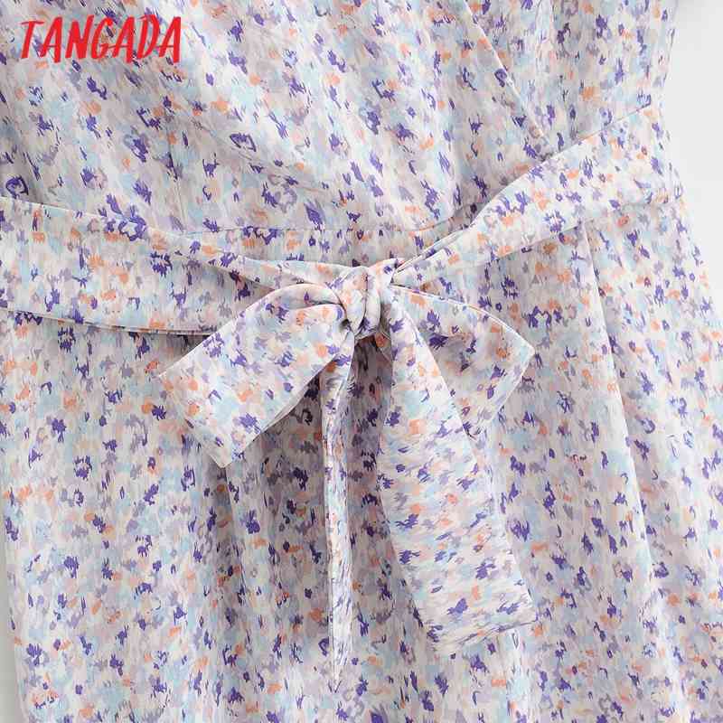 Women Summer Floral Print Beach Short Sleeve Bow Female Casual Jumpsuit 1F99 210416