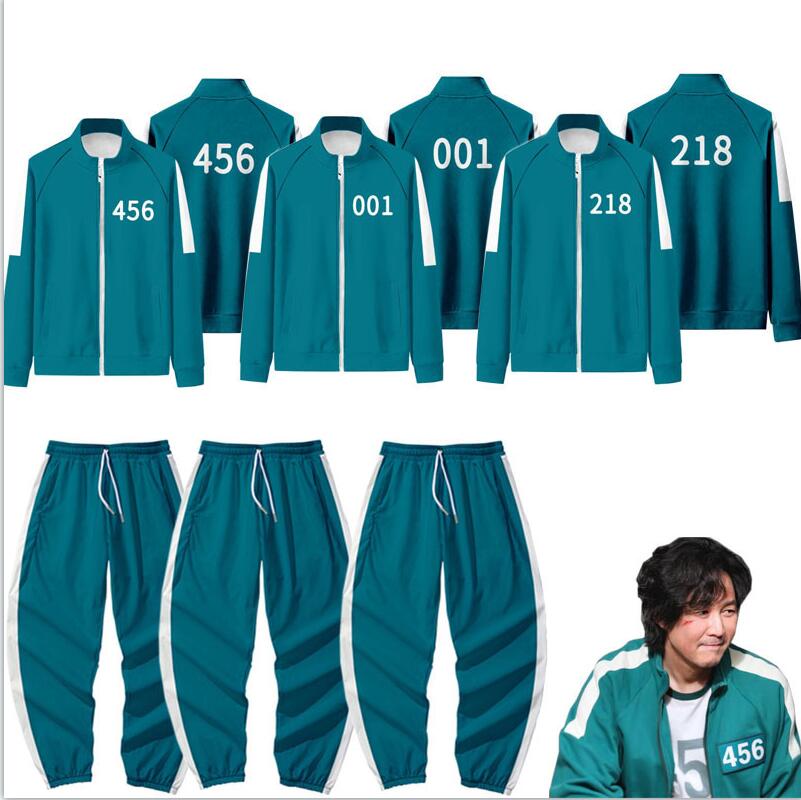 Gym Clothing Squid Game Theme Costume Li Zhengjae Same Jacket 456/218/067/001 Autumn Casual Polyester Stand-up Collar Sweatshirt Suit 2XS-4XL H1011, Blue
Gym Clothing Squid Game Theme Costume Li Zhengjae Same Jacket 456/218/067/001 Autumn Casual Polyester Stand-up Collar Sweatshirt Suit 2XS-4XL H1011, Blue