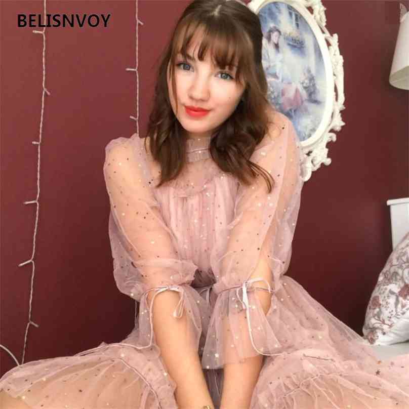 Spring Summer Elegant Sexy Star Moon Embroidery Midi Dress Mesh Equined Dresses Stand Collar Lolita Sweet Party Vestidos 210520, Blue
Spring Summer Elegant Sexy Star Moon Embroidery Midi Dress Mesh Equined Dresses Stand Collar Lolita Sweet Party Vestidos 210520, Blue