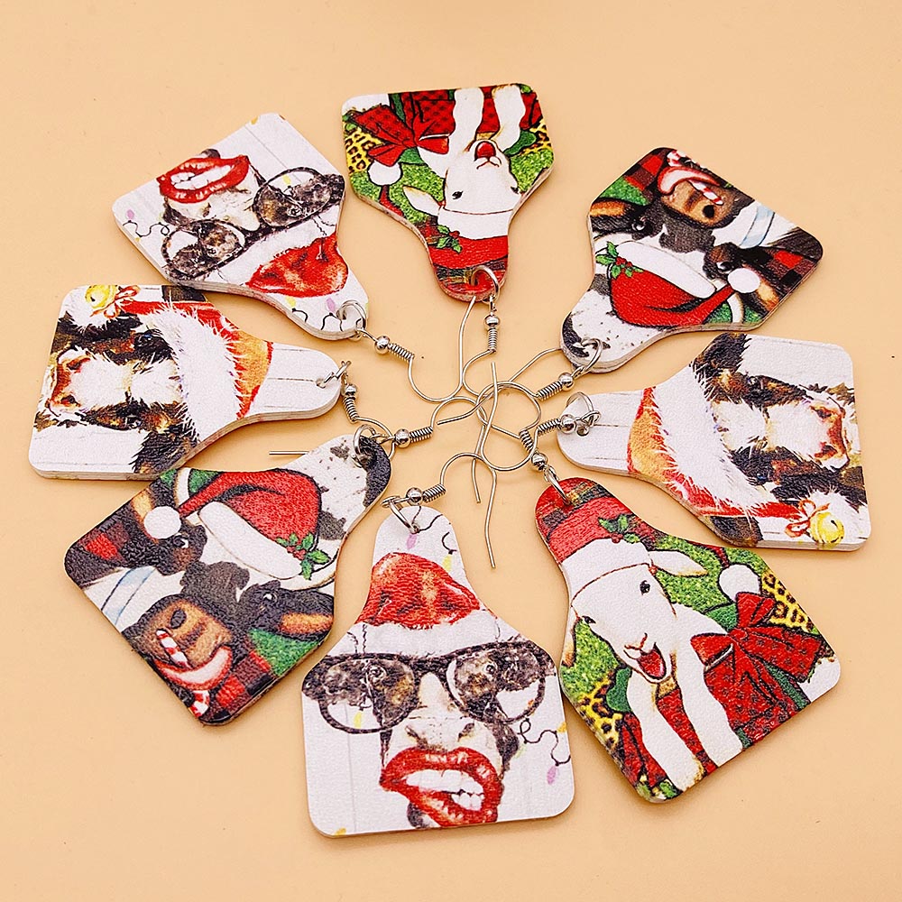 New Christmas Faux Leather Earrings Western Farm Cow Animal Double-sided Printing Lightweight Long Dangle Ear For Women Gift
New Christmas Faux Leather Earrings Western Farm Cow Animal Double-sided Printing Lightweight Long Dangle Ear For Women Gift