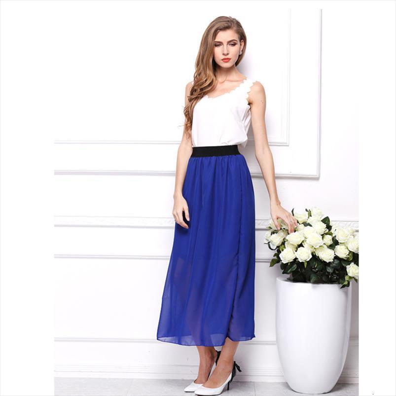 summer fashion double layer womens skirt chiffon pleated elastic waist maxi long, Black
summer fashion double layer womens skirt chiffon pleated elastic waist maxi long, Black