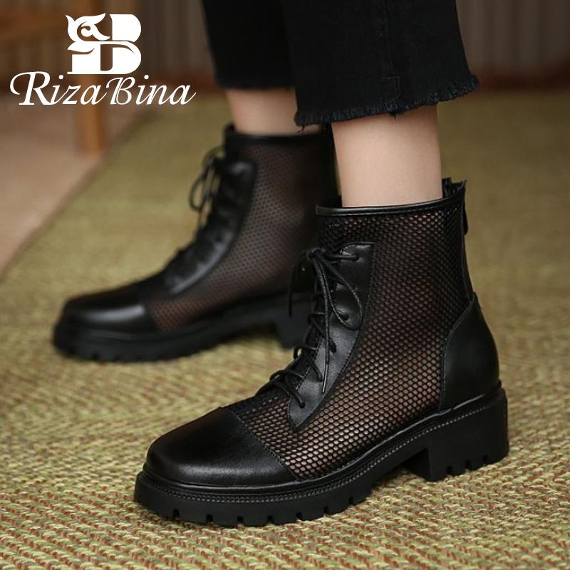 Boots RIZABINA High Quality Women Real Leather Summer Round Toe Zipper Cross Strap Square Heel Hollow Out Ladies Size 34-41, Black
Boots RIZABINA High Quality Women Real Leather Summer Round Toe Zipper Cross Strap Square Heel Hollow Out Ladies Size 34-41, Black
