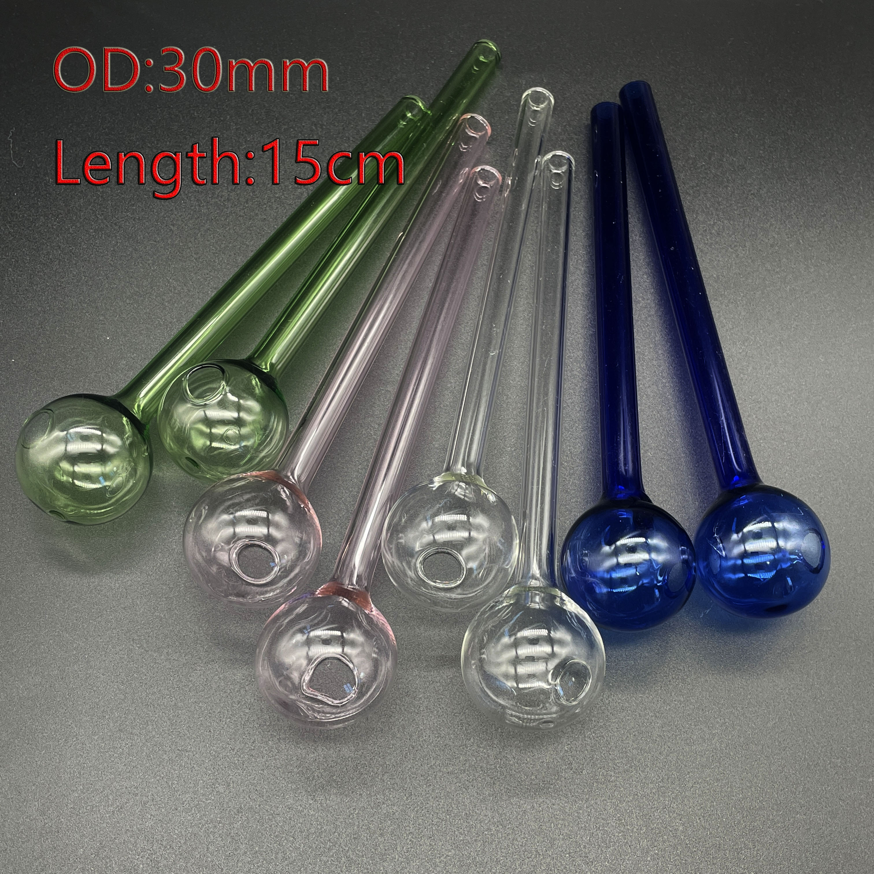 QBsomk Hookahs 6.0Inch 15cm Length Glass Oil Burner Pipe Clear Blue Green Heady Water Hand Pipes Smoking Accessories