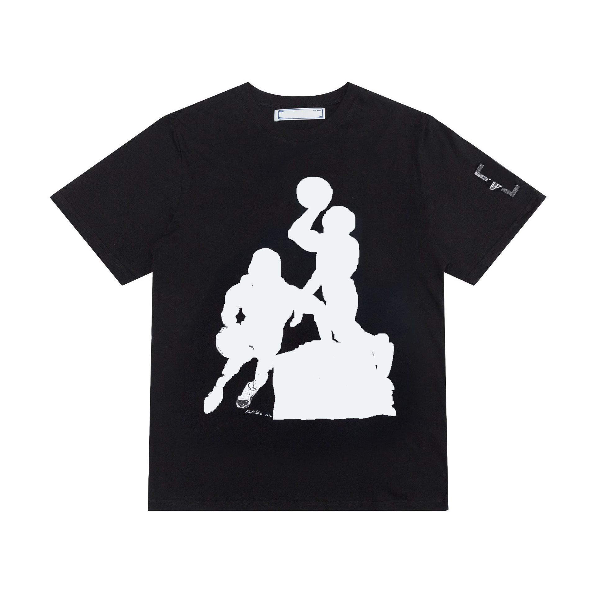 Off Fashion Designer Basketball Cotton Short Sleeves Couples of Black White T Shirt Mens Top T-shirt Casual Summer Tee Shirt X Printing Tops