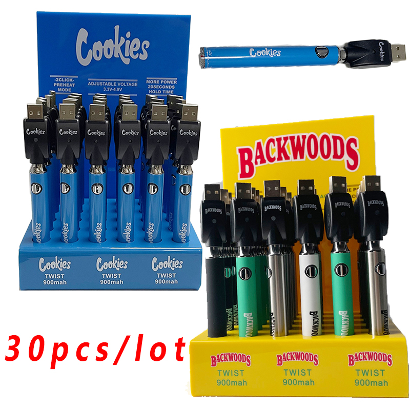 Cookies Backwoods Vpe Pen Display Batteries 900mAh Battery VV Variable Voltage 3.3V-4.8V With USB 30PCS a Lot Fit 510 Thread E-cig
Cookies Backwoods Vpe Pen Display Batteries 900mAh Battery VV Variable Voltage 3.3V-4.8V With USB 30PCS a Lot Fit 510 Thread E-cig