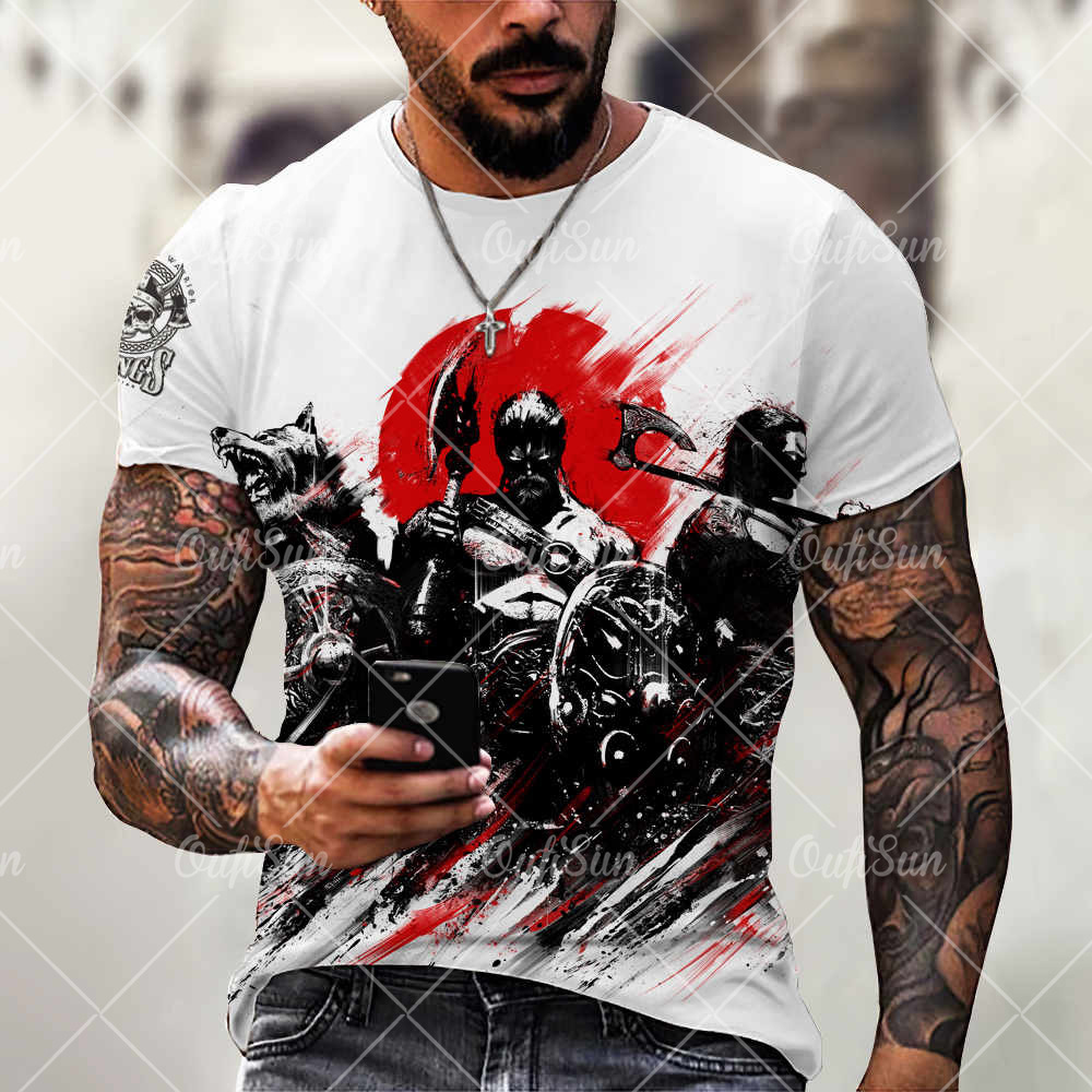 summer new t-shirt viking myth 3d digital print men's street trend short sve loose t-shirtpzfp, White;black
summer new t-shirt viking myth 3d digital print men's street trend short sve loose t-shirtpzfp, White;black