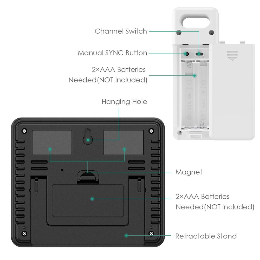 Digital electronic thermometer meter wireless moisture monitor indoor air with 1 sensors