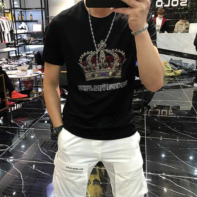 New 2020 design Hot Drilling T-Shirt Men's Black Cotton Short Tshirt High Quality Rhinestone Top Tees Shirt Male Shining lights X0712, White;black
New 2020 design Hot Drilling T-Shirt Men's Black Cotton Short Tshirt High Quality Rhinestone Top Tees Shirt Male Shining lights X0712, White;black