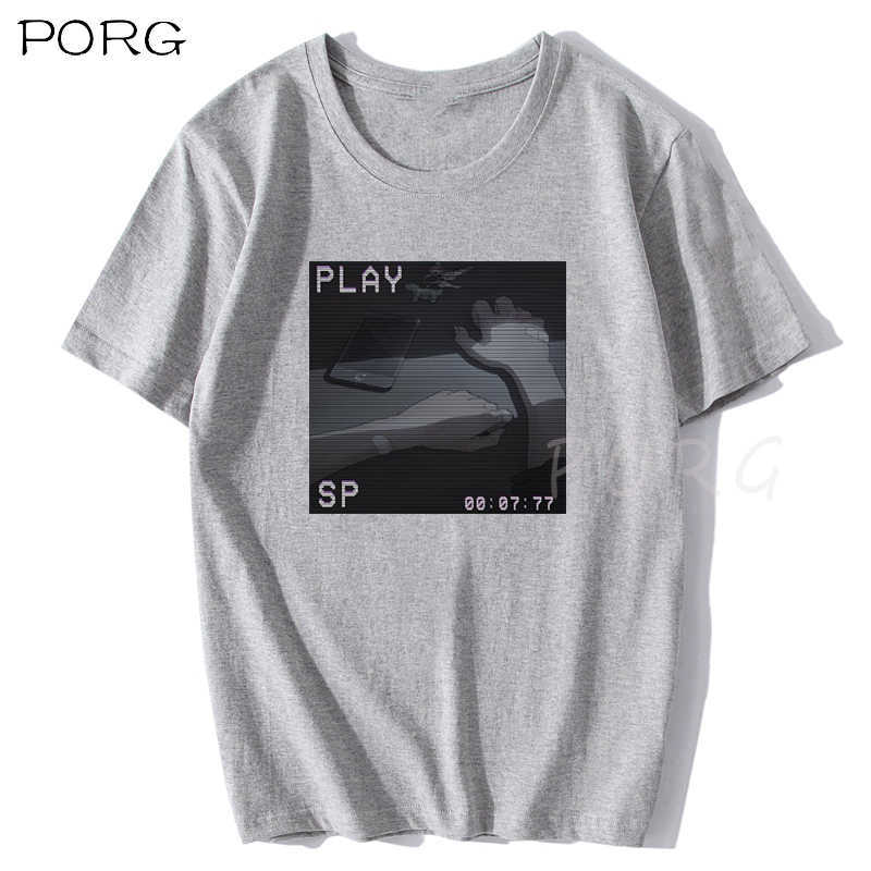 Sad Retro Anime Crying Eyes Vaporwave T-Shirt Summer Style Aesthetic Japan 90s Vintage T Shirt Streetwear 210629