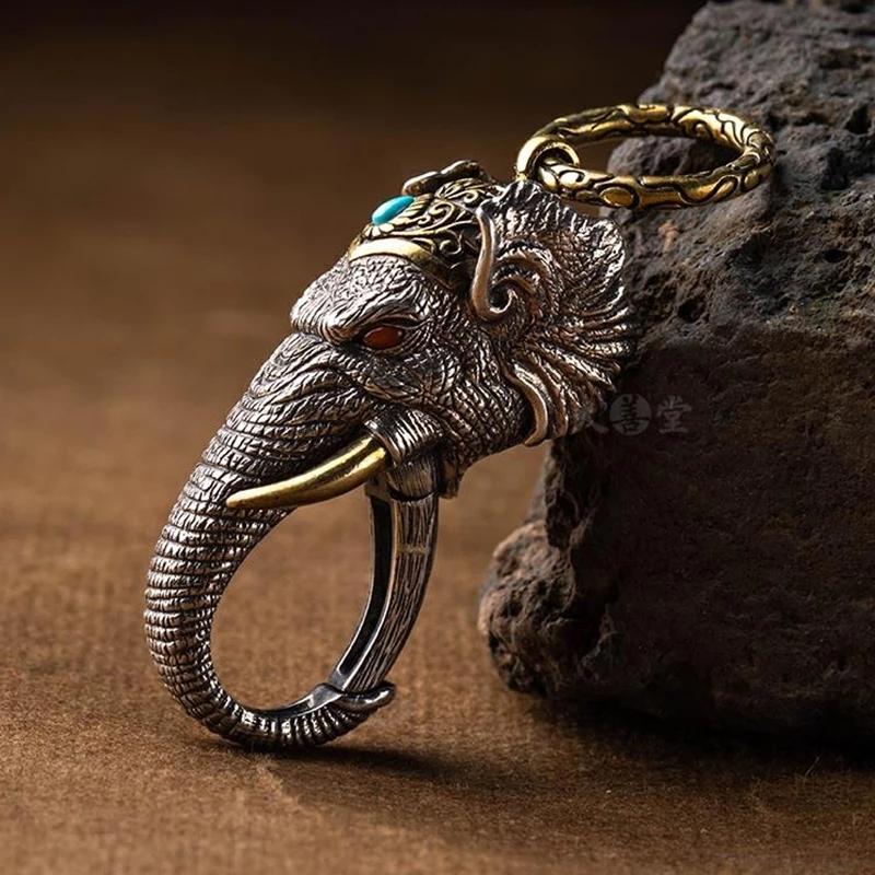 Keychains S925 Sterling Silver Lifelike Elephant God Retro Style Men's Car Waist Hanging Key Chain
Keychains S925 Sterling Silver Lifelike Elephant God Retro Style Men's Car Waist Hanging Key Chain