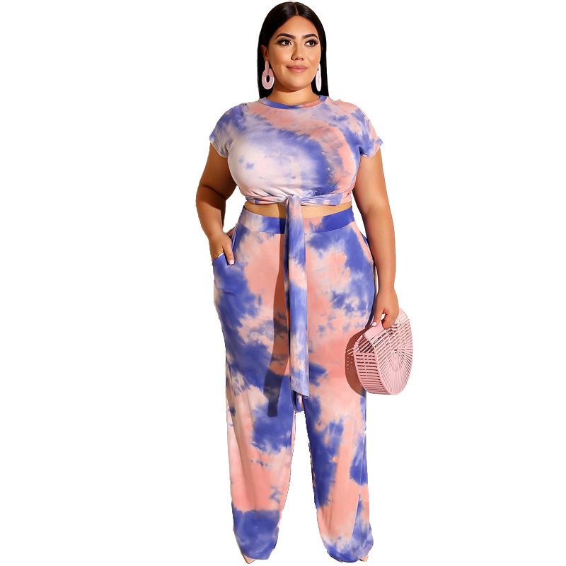 Plus Size Tracksuits Tie Dye Two Piece Set Women Clothing Summer Casual Tracksuit Short Sleeve Lace Up Top Long Pants Suit 2 Outfits, Black
Plus Size Tracksuits Tie Dye Two Piece Set Women Clothing Summer Casual Tracksuit Short Sleeve Lace Up Top Long Pants Suit 2 Outfits, Black