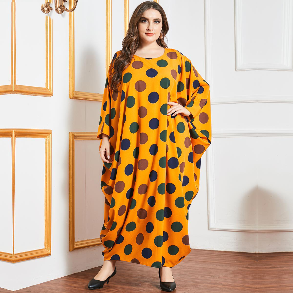 Eid Mubarak Women Abaya Muslim Dress Bat Sleeve Print Polka Dot Dubai Turkey Moroccan Kaftan Party Vestido Musulman Clothes Ropa
Eid Mubarak Women Abaya Muslim Dress Bat Sleeve Print Polka Dot Dubai Turkey Moroccan Kaftan Party Vestido Musulman Clothes Ropa