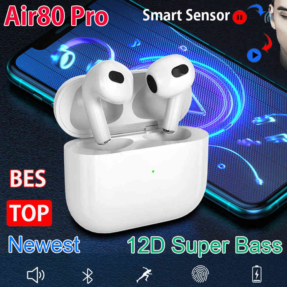 Headset air60, air80 Pro TWS, wireless Bluetooth, chip airoha 1562a, optical sensor, 12D, super graves, PK i99999 plus, air30
Headset air60, air80 Pro TWS, wireless Bluetooth, chip airoha 1562a, optical sensor, 12D, super graves, PK i99999 plus, air30