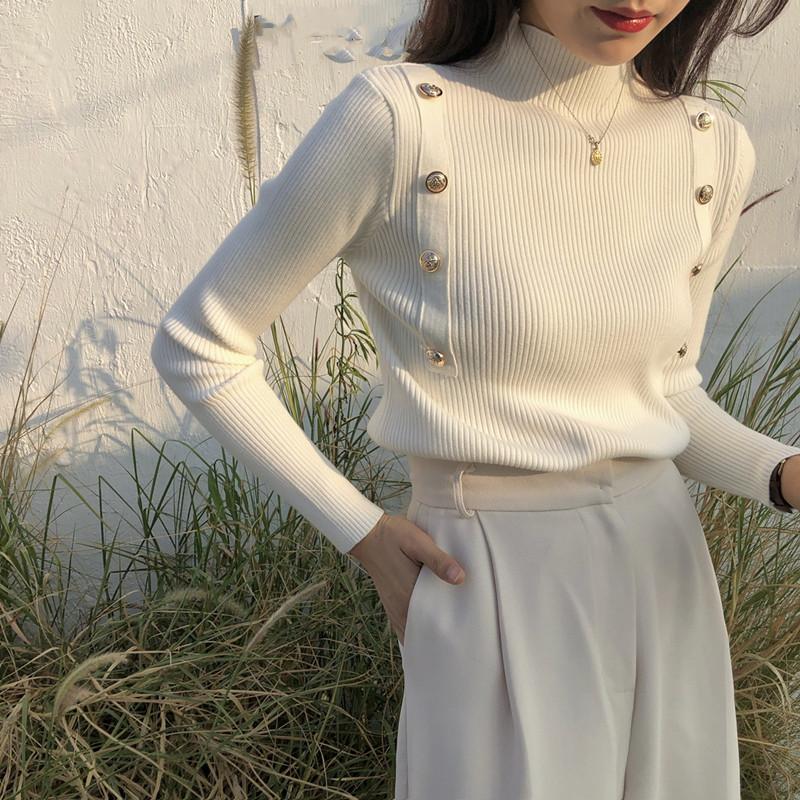 Women's Sweaters Knitted Tops Solid Ladies Base Pullovers Half High Collar 2021 Spring Autumn Fashion Long Sleeve Knitwear, White;black
Women's Sweaters Knitted Tops Solid Ladies Base Pullovers Half High Collar 2021 Spring Autumn Fashion Long Sleeve Knitwear, White;black