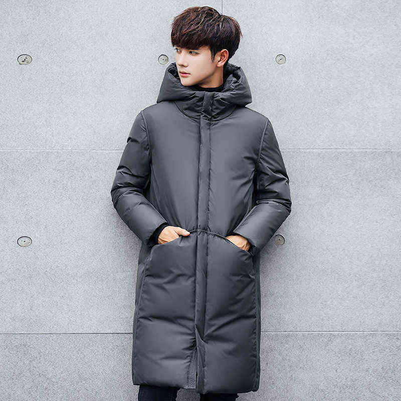 Down Parkas Men Long Jacket Thicken Windbreaker Hooded Warm Coat White Duck Hight Quality Winter 211216