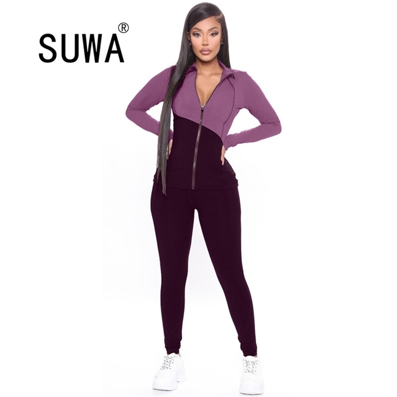 Sweat Suit Workout Clothes Women Matching Sets Zipper Long Sleeve Slim-Fit Jacket Top Pencil Pants Jogger Leggings Sexy Fitness 210525, Purple
Sweat Suit Workout Clothes Women Matching Sets Zipper Long Sleeve Slim-Fit Jacket Top Pencil Pants Jogger Leggings Sexy Fitness 210525, Purple