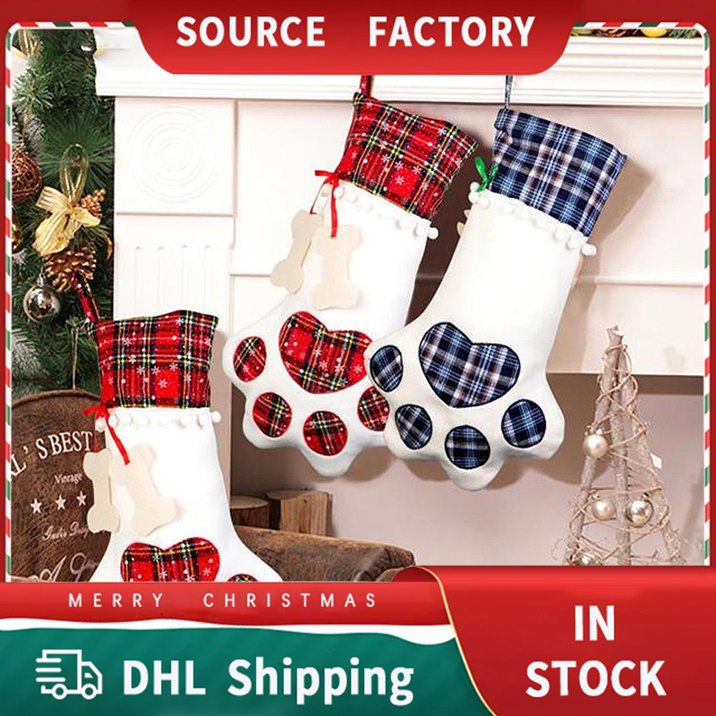 Christmas Decorations Socks Gift Bag Dog Paws Sock Plaid Fabric Bone Snowflake Dogs Paw Decoration DHL Free Pet Supplies Holiday Supply
Christmas Decorations Socks Gift Bag Dog Paws Sock Plaid Fabric Bone Snowflake Dogs Paw Decoration DHL Free Pet Supplies Holiday Supply