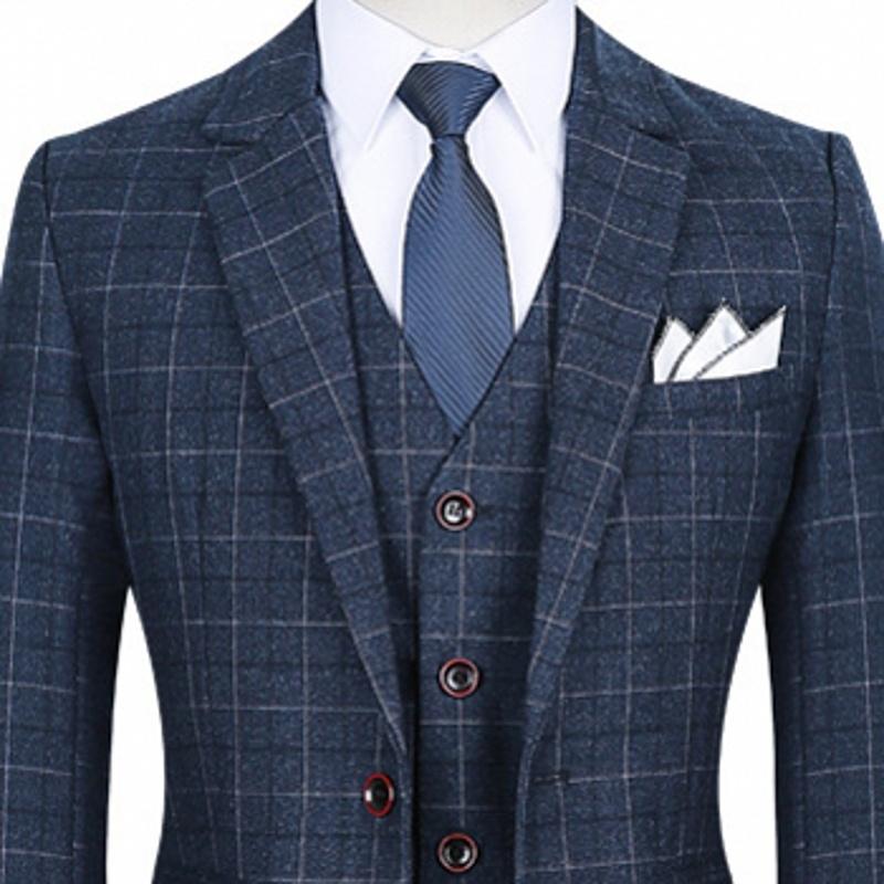 Men's Suits & Blazers Quality High Mens Designers 2022 Slim Fit Plaid Business Blazer Formal Costume Homme 3 Pieces Wedding Dress Suit Plus