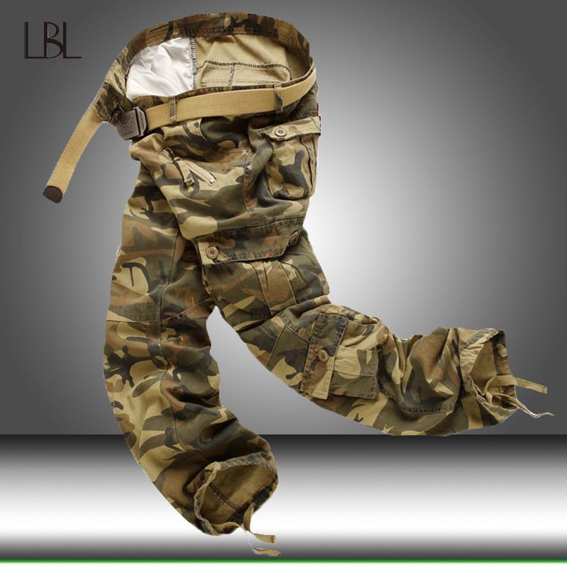Multi-pocket Mens Camouflage Cargo Pants Elastic Military Trousers Male Outdoor Jogger Tactical Combat Anti-Pilling Bottom Men's