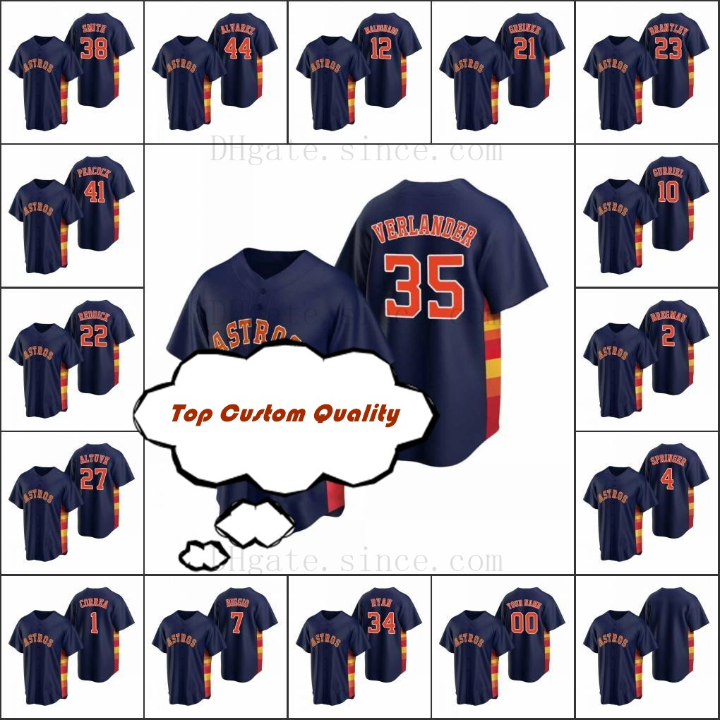 Custom Houston 27 Jose Altuve Baseball Jersey 1 Carlos Correa 35 Justin Verlander Men Women Youth Navy Replica Alternate Astros Jerseys
Custom Houston 27 Jose Altuve Baseball Jersey 1 Carlos Correa 35 Justin Verlander Men Women Youth Navy Replica Alternate Astros Jerseys