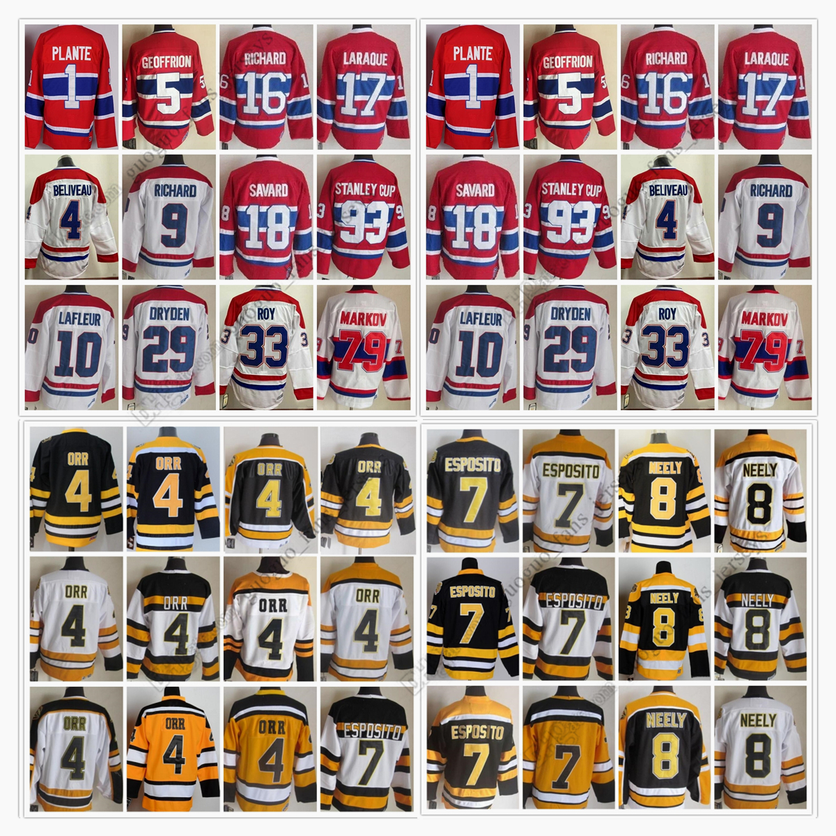 Vintage Ice Hockey Jerseys Orr Esposito Neely Lucic O'reilly Thomas Chara Bergeron Bourque Plante Beliveau Lafleur Richard Laraque Naslund Dryden Roy Markov Cup, Picture
Vintage Ice Hockey Jerseys Orr Esposito Neely Lucic O'reilly Thomas Chara Bergeron Bourque Plante Beliveau Lafleur Richard Laraque Naslund Dryden Roy Markov Cup, Picture