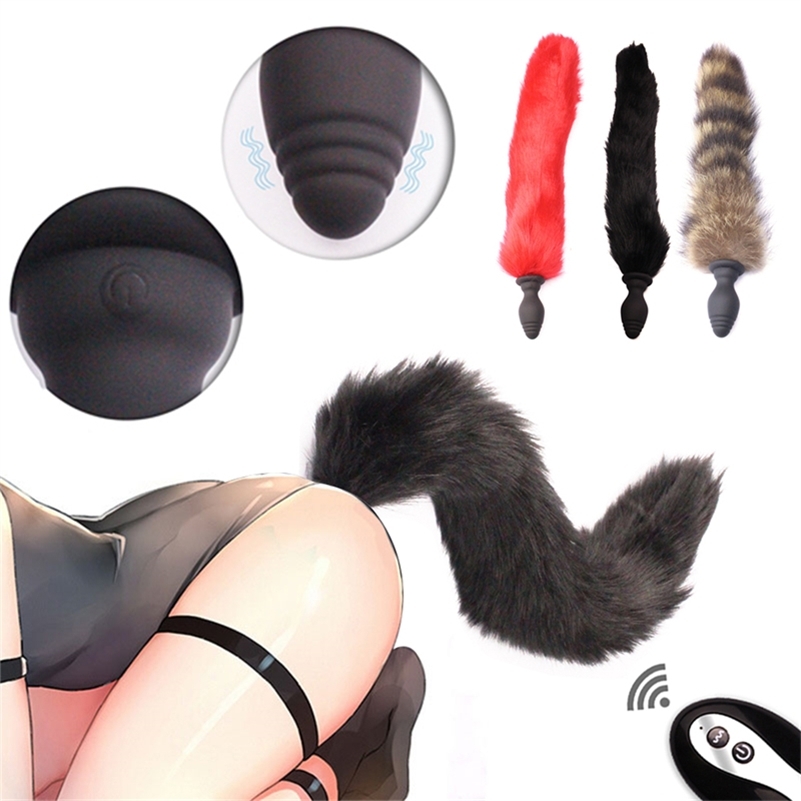Wireless Remote Anal Plug Vibrator Sex Toy Vibrating Tail Butt Anus Dilator For Couples Adult Games Cosplay Accessories 211015