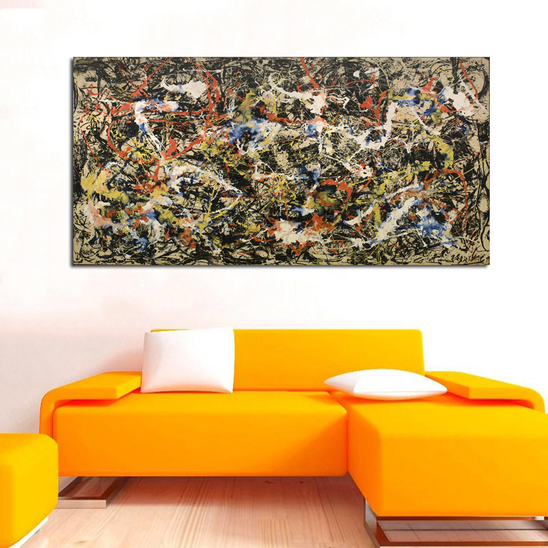 Large Size Wall Art Canvas Painting Abstract Poster Jackson Pollock Art Picture HD Print For Living Room Study Decoration