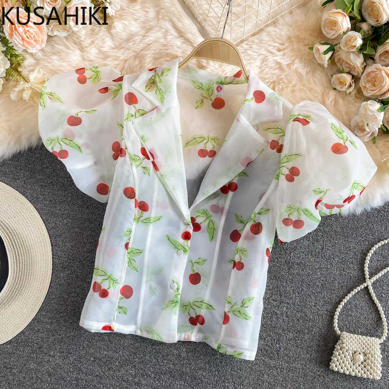Floral Printed Mesh Chiffon Women Blouses Summer Puff Sleeve Notched Collar Shirt Elegant Short Blusas 6H084 210603, Black
Floral Printed Mesh Chiffon Women Blouses Summer Puff Sleeve Notched Collar Shirt Elegant Short Blusas 6H084 210603, Black