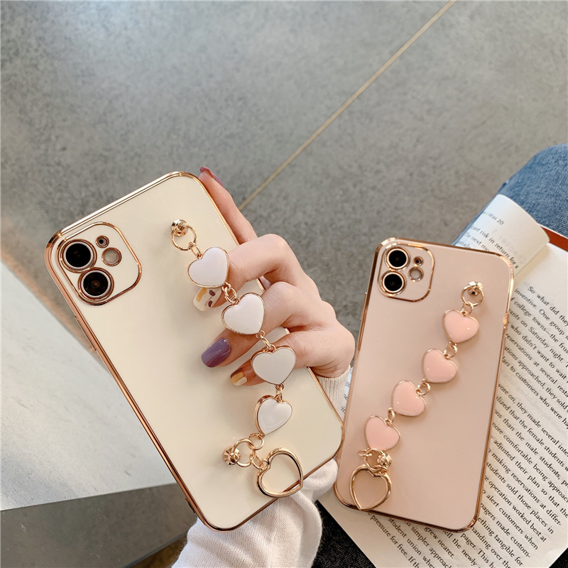 Luxury Plating Love heart chain Cases Wrist Bracelet soft case for iphone 12 Pro Max MiNi 11 X XS XR 7 8 Plus SE Cover
Luxury Plating Love heart chain Cases Wrist Bracelet soft case for iphone 12 Pro Max MiNi 11 X XS XR 7 8 Plus SE Cover