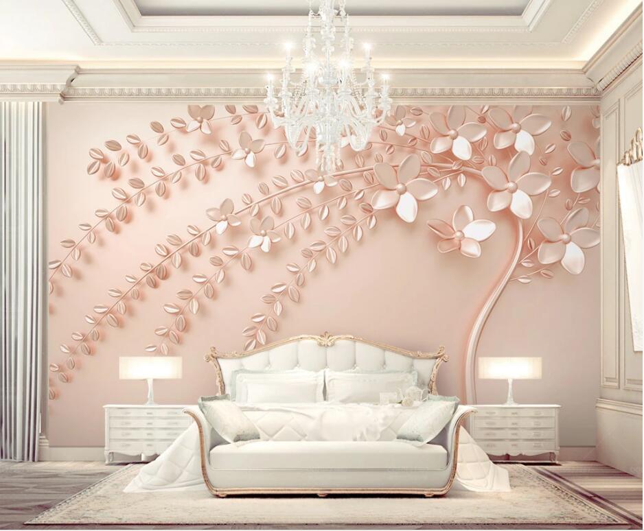 Custom 3d wallpaper mural 3d Black and white flowers tree TV background wall TV background wall wallpaper