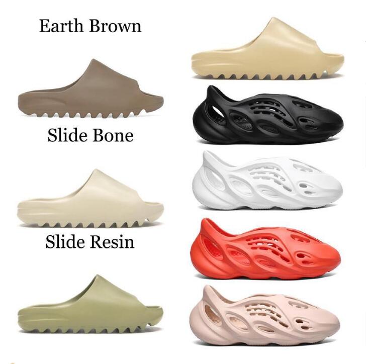 Slides Slippers Foam Runner Desert Sand Triple Black Bone White Resin Slide Sandal Mens Slipper With Box
