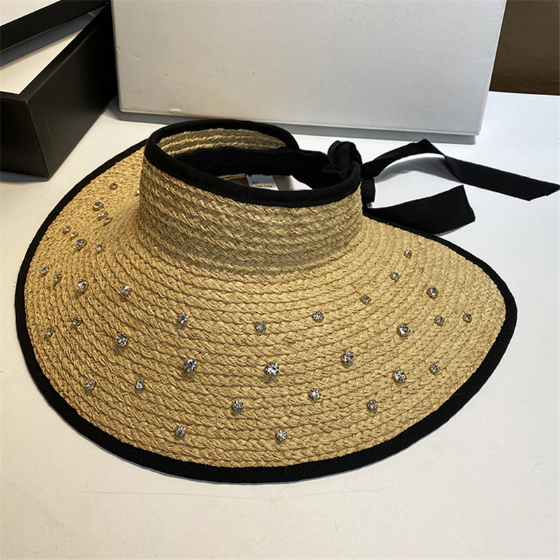 Luxury Rhinestone Beach Hats Shiny Diamond Straw Hat Women Empty Top Caps Wide Brim Crystal Travel Cap, Black#without box
Luxury Rhinestone Beach Hats Shiny Diamond Straw Hat Women Empty Top Caps Wide Brim Crystal Travel Cap, Black#without box