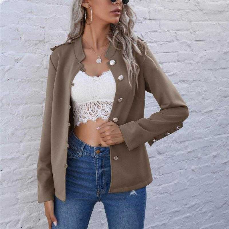 Women Blazer Single Breasted Long Sleeve Ladies Black Coat Fahion Women's Slim Suit Jacket Plus Size 210524