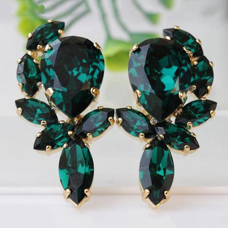 Stud Classic Geometric Green Teardrop Water Droplet Shaped Crystal Earrings For Women Party Wedding Engagement Jewelry, Golden;silver
Stud Classic Geometric Green Teardrop Water Droplet Shaped Crystal Earrings For Women Party Wedding Engagement Jewelry, Golden;silver